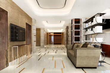 3d rendering modern luxury hotel and office reception and meeting lounge